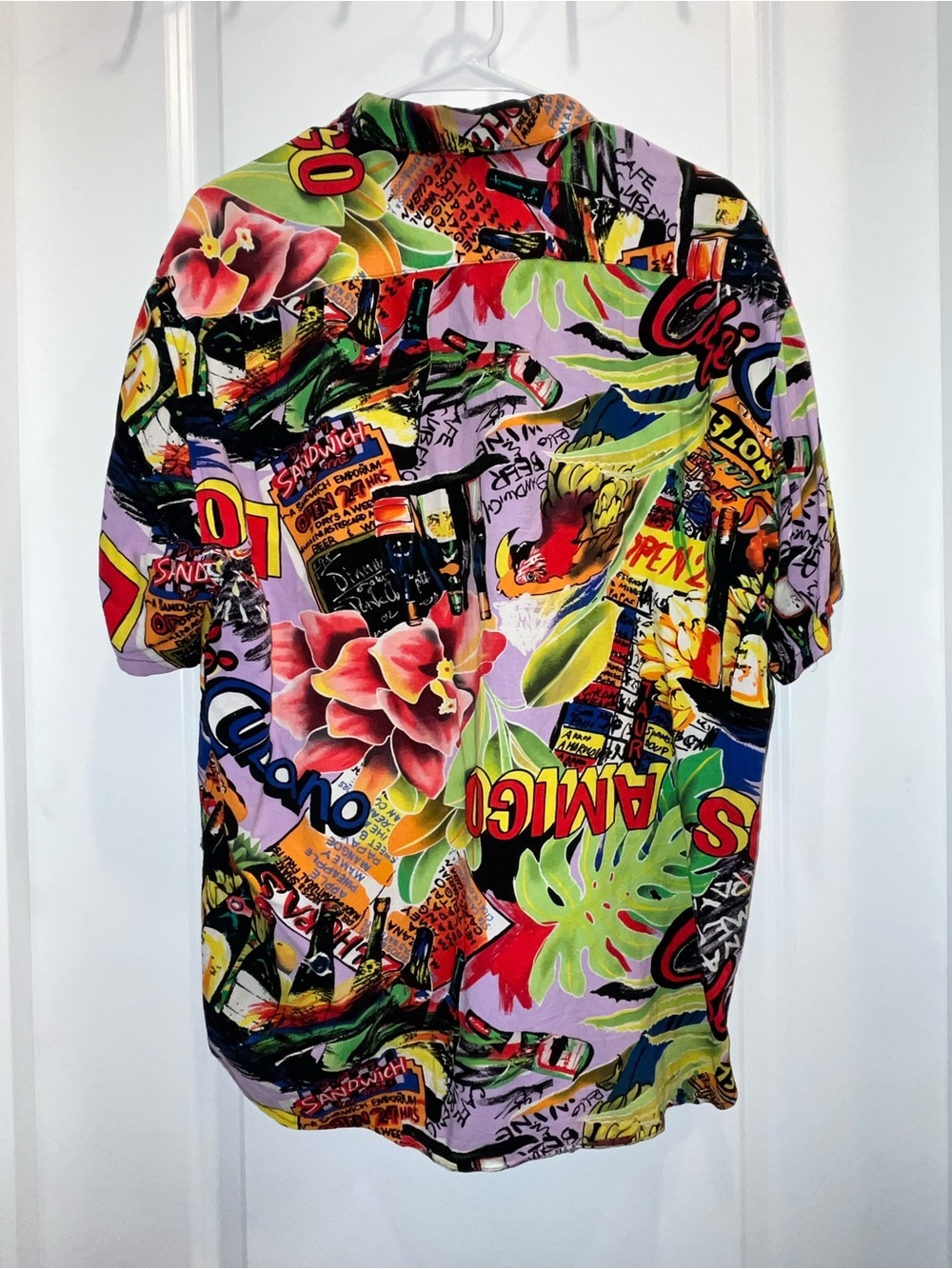 Jams World Vintage Cafe Food Wine Beer Amigo Cuba Hawaiian Shirt Mens L - Picture 3 of 3